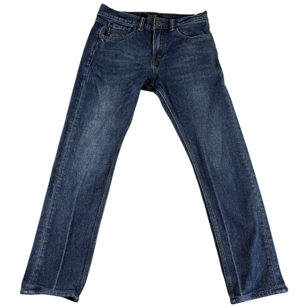 Armani Jeans Mens 30x32 Blue Denim Premium Dark Wash Faded Comfort Straight Leg